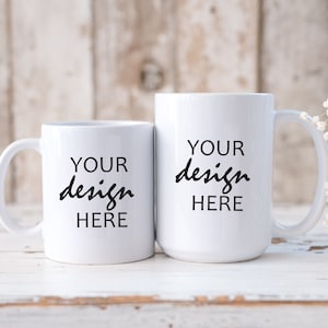 15 oz Mug MockUp 11 oz Koffie Cup Mock up Mug Size Mock Up Foto Styled Stock Photo Paar Koffie Cup Mockup JPG Digitale Download