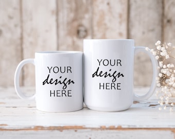 15 oz Mug MockUp 11 oz Coffee Cup Mock up Mug Size Mock Up Photograph Styled Stock Photo Couple Coffee Cup Mockup JPG Digital Download