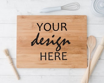 4 x Rustic Cutting Board Mockups Styled Stock Photo Mock-ups Simple Wooden Mockup Farmhouse Chopping Board Mockup, JPG Digital Download