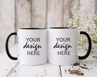 Black Handle Mug Mockup Black Coffee Cup Mockup  Black Cup Mock up Styled Stock Photography Wedding, Mug Photo Mock Up, JPG Digital Download