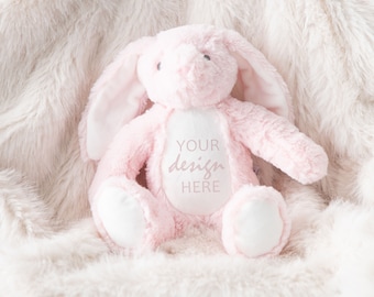 Newborn Mumbles Mockup Printme Bunny Plush mockup Baby's First Easter soft toy mock-up personalised toy mockup JPG Digital Download