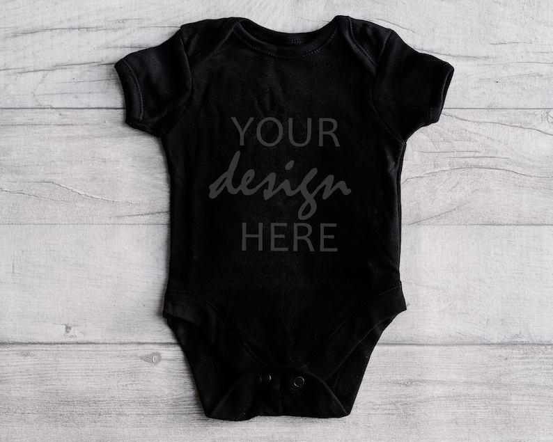 Black Baby Vest Mockup Babygrow Onesie Romper Gender Neutral Etsy