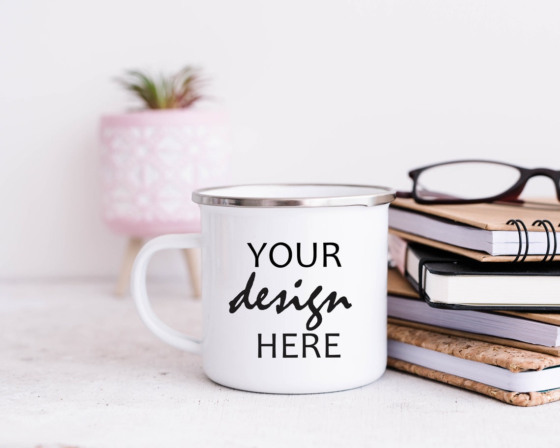 Download 4 x White Enamel Camping Cup Mockups Coffee Cup Mug Mock ...