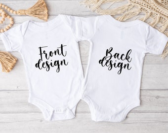 Baby Bodysuit Mockup Front and back mockup Onesie Mock ups babygrow mockup romper mock up Mockup Bella Canvas 100b Flat Lay SVG MockUp JPG