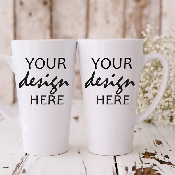 17oz Latte Mug MockUp Tall Coffee Cup Mock up Mr and Mrs Stock Photo Couple Coffee Cup Mockup SVG Mockup His and Hers Mockup JPG Digital