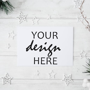 クリスマス カード モックアップ 5x7 カード モックアップ SVG モックアップ 素朴なお祭り 休日 クリスマス 結婚式、ライフスタイル写真、Jpeg 即時ダウンロード