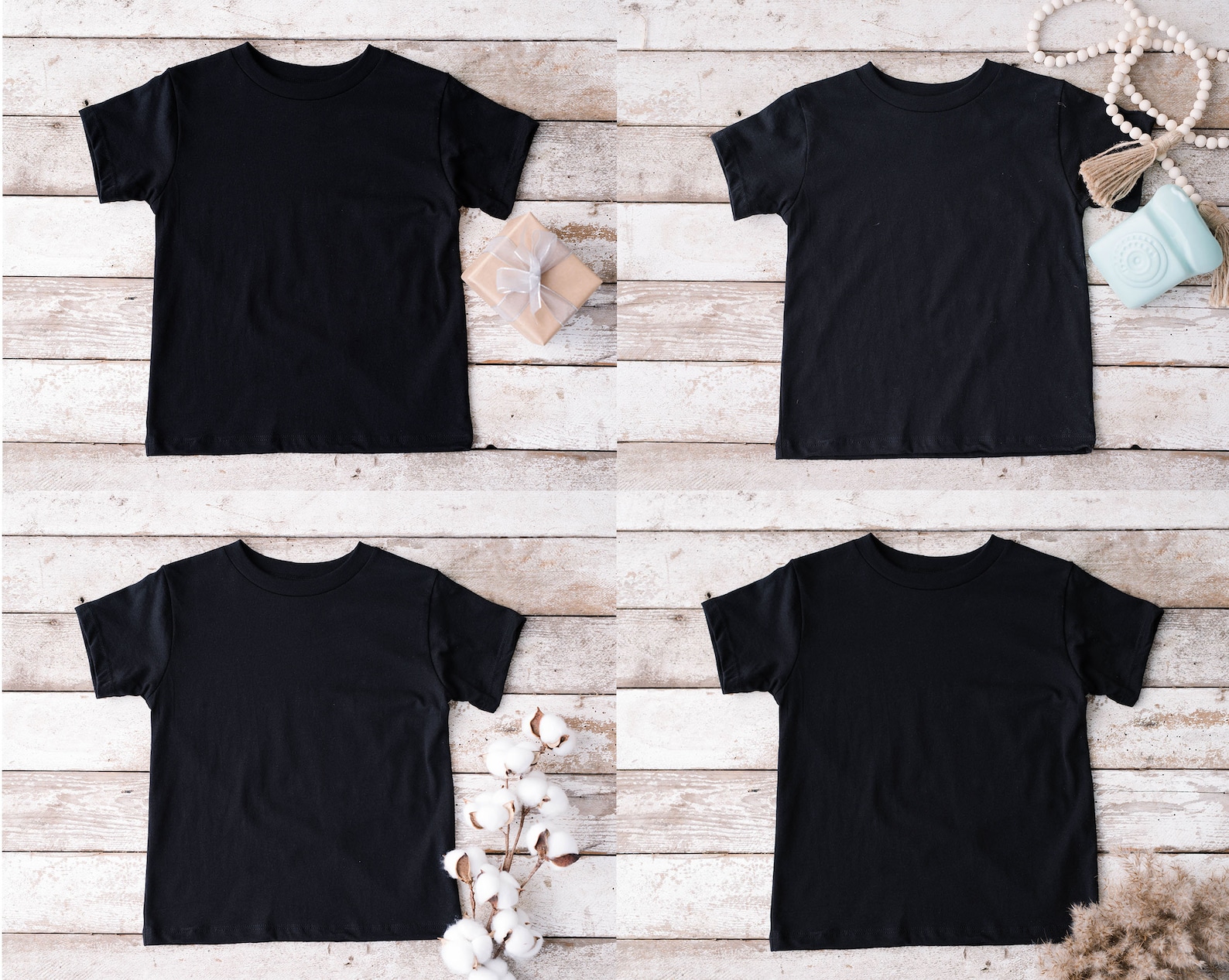 4 x Bella Canvas Kids Shirt Mockup 3001T Black Tshirt Mock Up Etsy