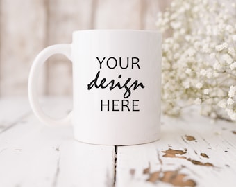 Coffee Cup Mug Mockup  Styled Stock Photography Wedding Mug Photo Graphic Design Mock Up JPG Digital Download
