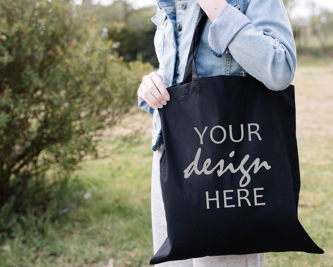 Download Tote Mockup Black Shopping Bag Mock Up Gift Mockup Teacher | Etsy