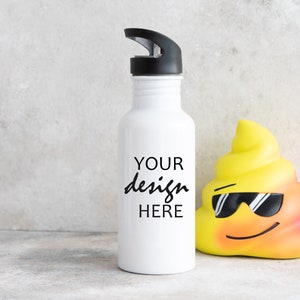 600ml Water Bottle Mockup Sports Drink Bottle Mock up School Cup Stock Photo Kids Refillable Water Bottle JPG Digital Download