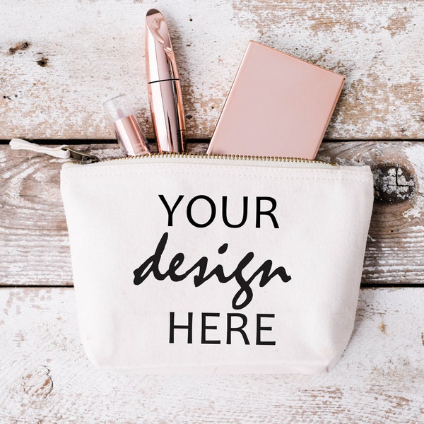 2 x Cosmetic Bag Mockup Wedding Styled Stock Photo Make up Bag mockup Canvas Bag mockup Sublimation Makeup Purse mockup JPG Digital Download