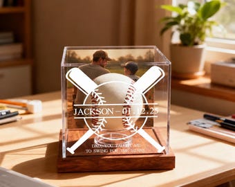 Personalized Baseball Display Case: Print Keepsake Box
