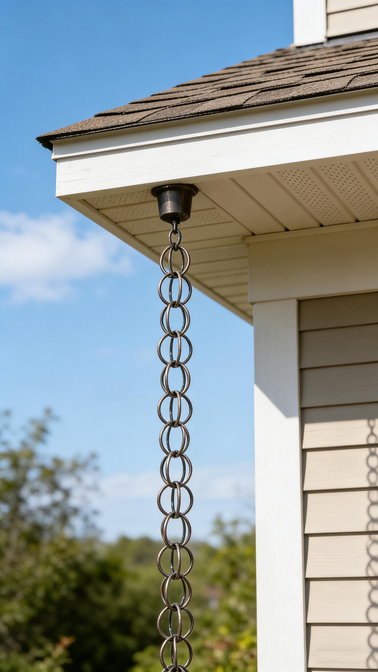 Modern Ring Rain Chain, Decorative Gutter Downspout Alternative ...
