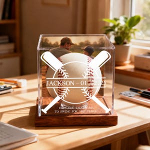 Personalized Baseball Display Case: Print Keepsake Box
