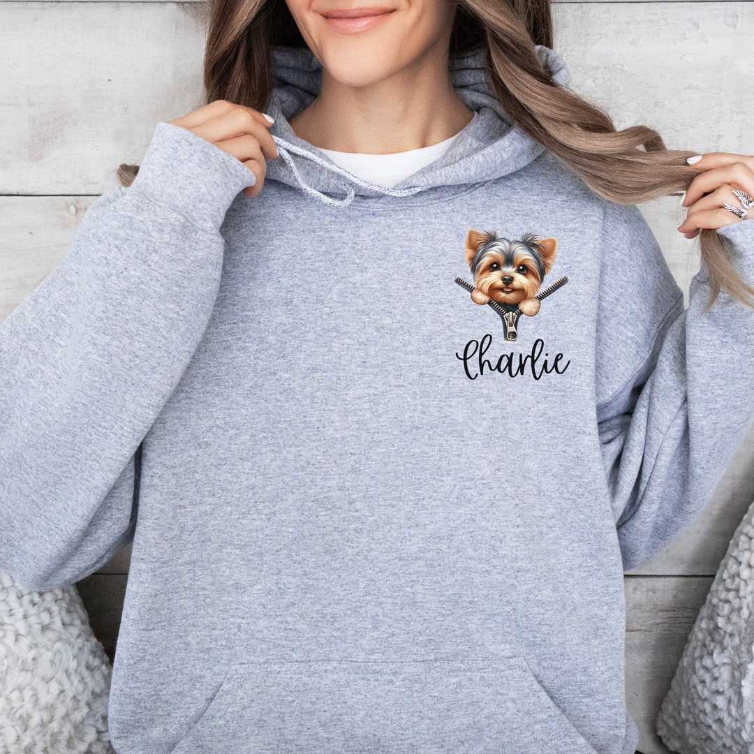 Customized Dog Hoodie Choose Dog Breed and Name Personalization Dog Hoodie Gift for Her Gift for