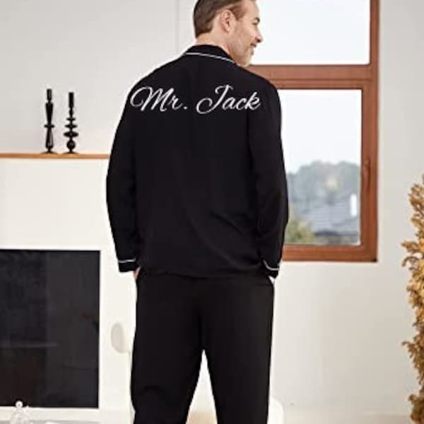 100% Cotton Personalized Men's pjs, Groom Gift, Best Man Gift, Birthday Present, Father of the Bride, Groomsmen Gift, Groomsmen Gift Set