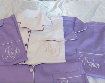 Lilac 100% Cotton Bridesmaid Shirt Button Down Bridesmaid Shirts Bridesmaid Shirts Getting ReadyOversized Bridesmaid Shirt Bridesmaid Shirts