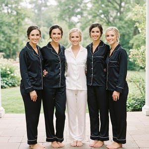 Personalized Silky Pajamas, ChristmasBachelorette Pajamas,Plus sizes Pajamas,Sleepover Slumber party,Personalized Pjs, Bachelorette Pant set
