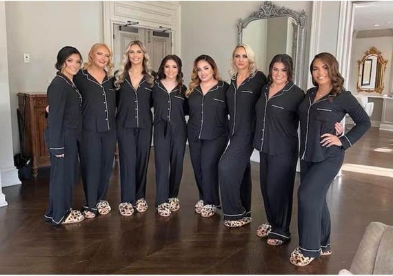 Blue Pjs Mother Daughter Pajamas Bride Pajamas Bridal Pajamas Monogram Bridesmaid Pajamas Embroidered Bride PJ Set Personalized Pajama Etsy Canada