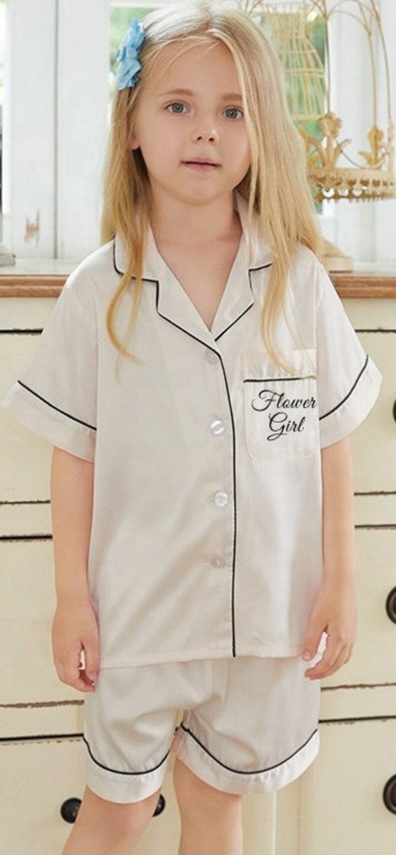 100 Cotton Flower Girl Pjamas Monogrammed Gift Flower Girl Etsy