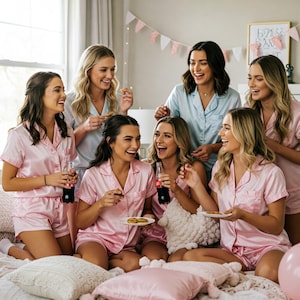 Slumber Party Pajamas, Personalized Pajama Set for Women, Bachelorette Party PJs, Bridesmaid Pajamas, Birthday Girl PJs, Cute Gift for SHe
