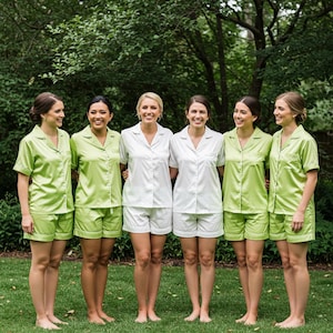 EverGreen Pajamas, Forest Green,SageSoftSatin Pyjamas, Bridal PJs,BridesmaidGift, BacheloretteShootJammies,Bridal Shower Gifts green pajama
