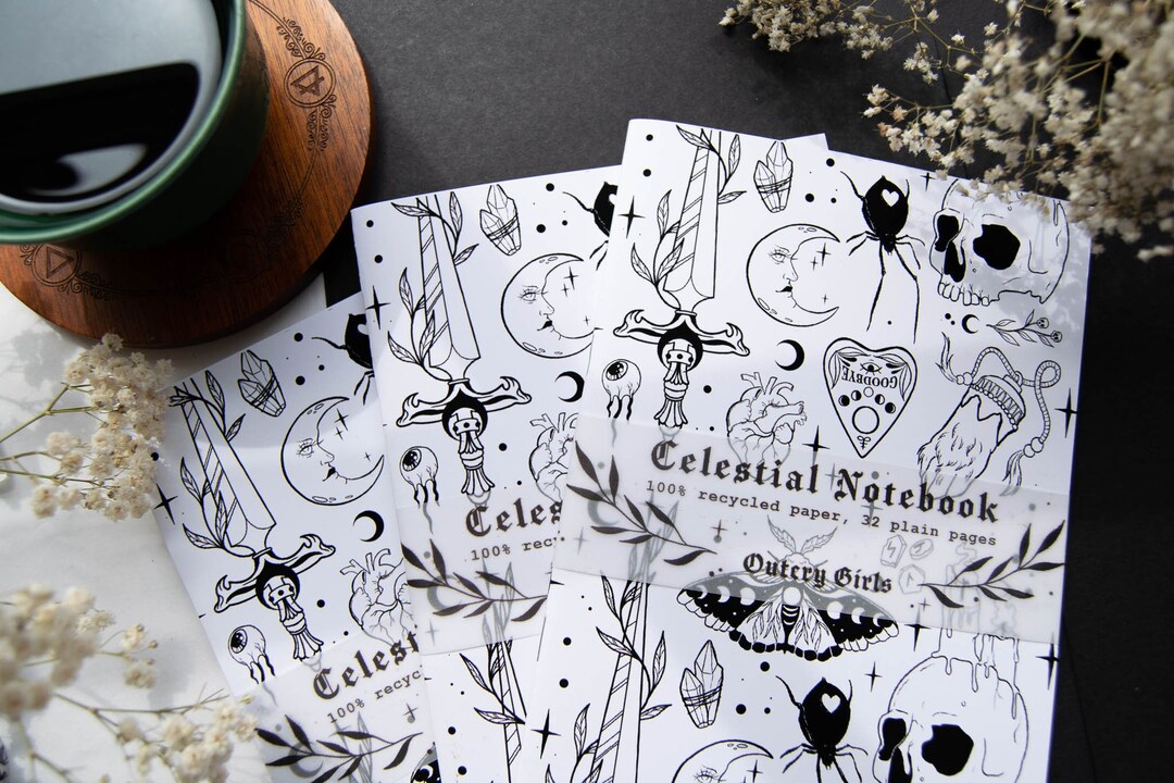 Cryptic Notebook Celestial A5 Notebook // Witchy Notes, Dark Illustrations, Occult ...