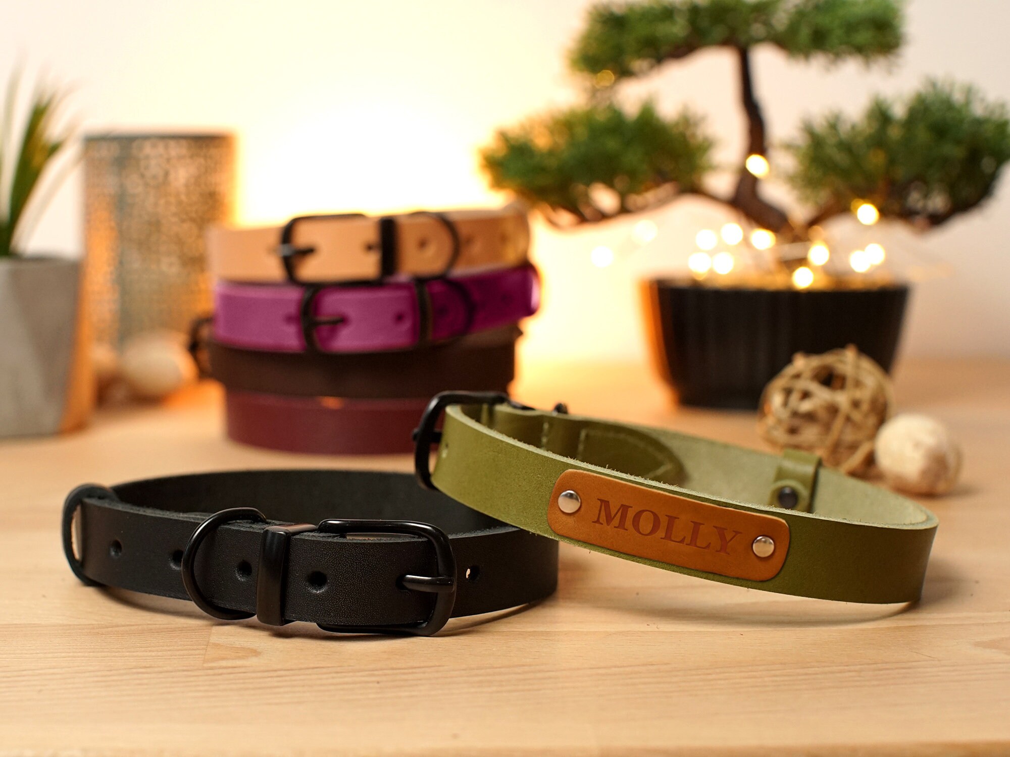 strong leather dog collars