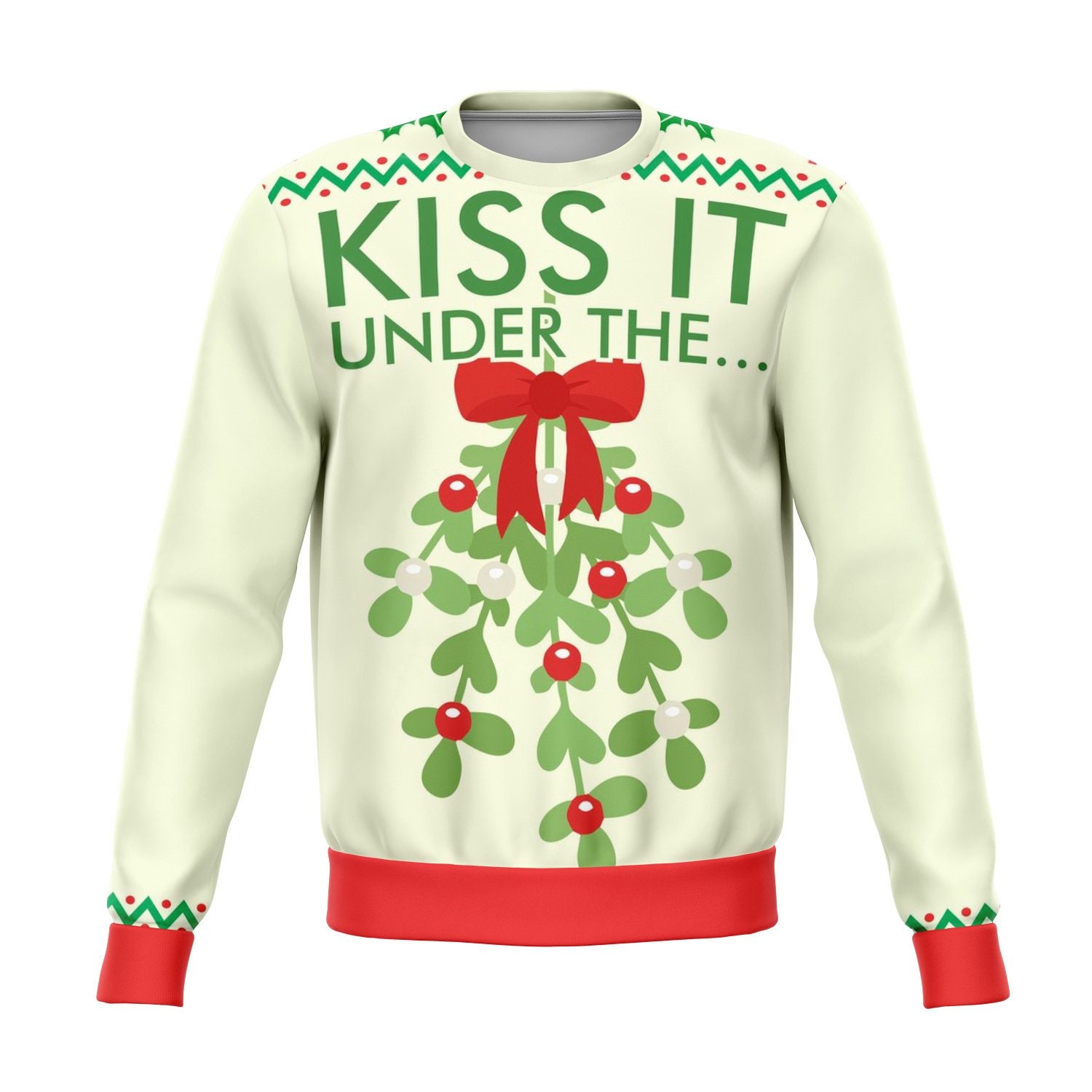 2022 Kiss It Under The Mistletoe Funny Ugly Christmas Sweater - Etsy