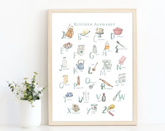 Kitchen Alphabet- Baking Alphabet- Dining Room Alphabet- Kitchen Decor- Baking Gallery wall- Bakery Alphabet- chef alphabet