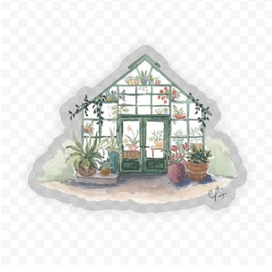 3 inch Greenhouse Sticker, mini greenhouse, tiny greenhouse sticker, 3x3 sticker, Vinyl Sticker, 2 inch sticker