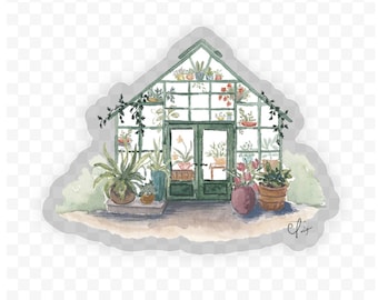 3 inch Greenhouse Sticker, mini greenhouse, tiny greenhouse sticker, 3x3 sticker, Vinyl Sticker, 2 inch sticker
