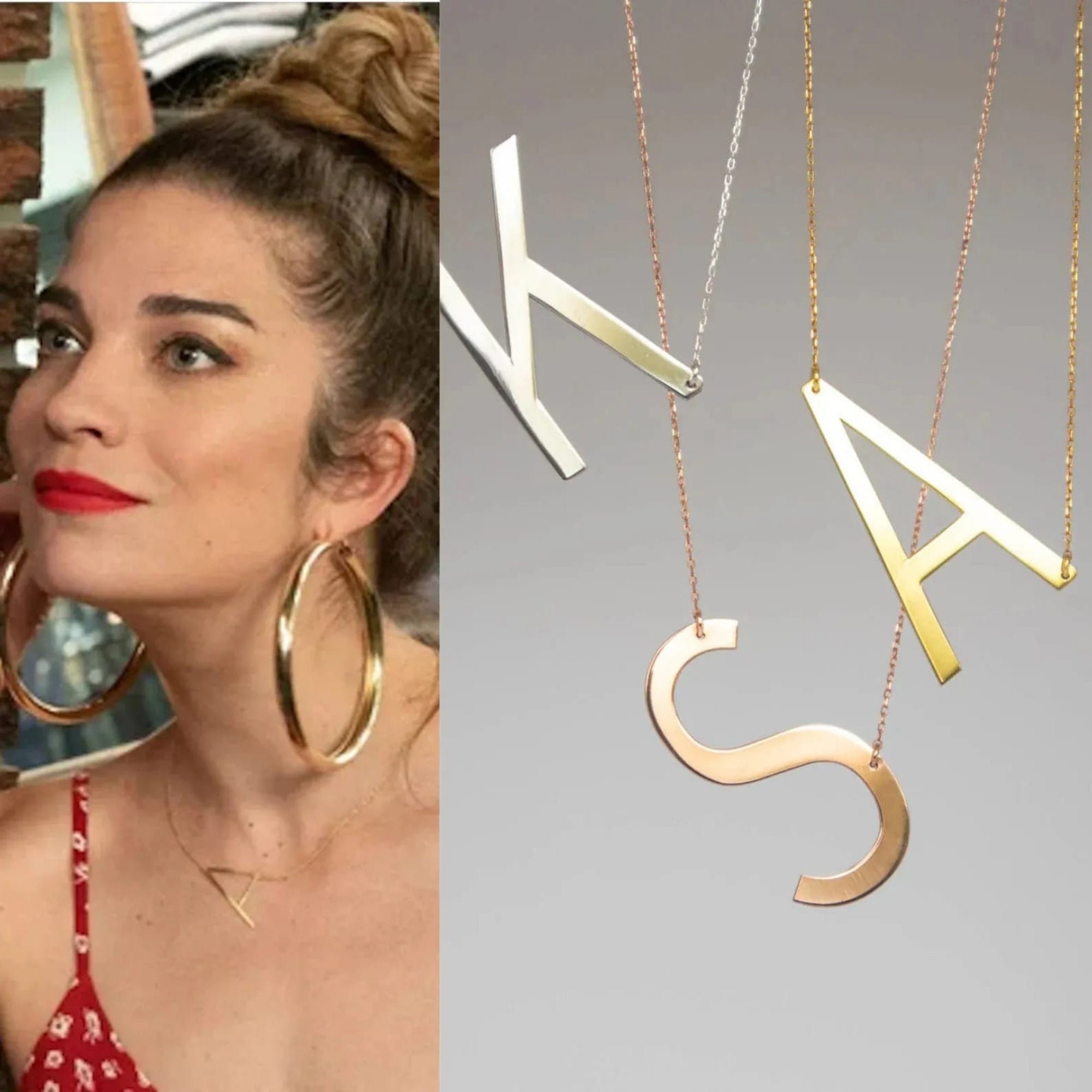 Alexis Rose Large Initial Necklace 18 