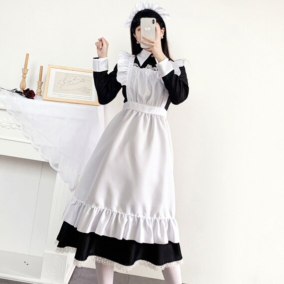 Traditional Maid Dress Uniform Cute Dress Long-sleeved Maid - Etsy