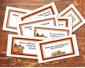 THANKSGIVING CARD GAME -Dinner table game, ice-break game, conversational thanksgiving game, fun family game - pdf file - Instant Download