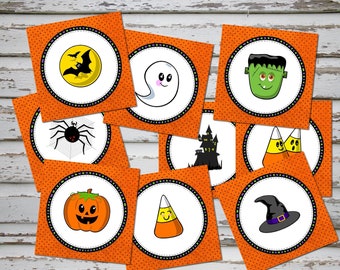 HALLOWEEN -MATCHING/MEMORY Game –3 PDFs -Board Game for the whole family, kids game, school game, observation -Digital file Instant Download