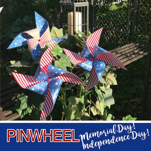 PINWHEEL -MEMORIAL DAY -diy Patriotic Weekend- Digital file, Farm style, Memorial Day, Independence 4th of July- Instant Download-Printable