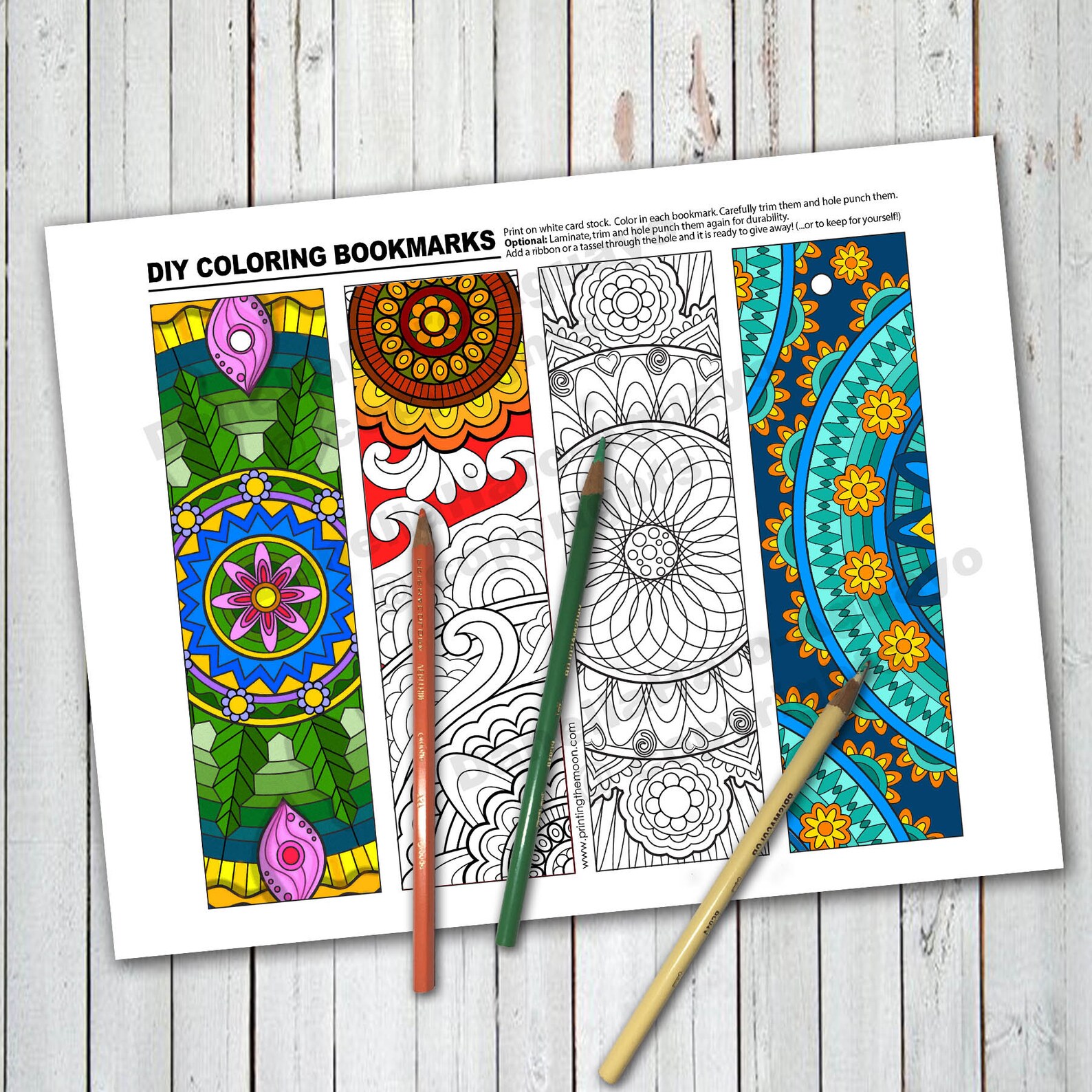 mandala bookmarks color in bookmarks happy everydays etsy