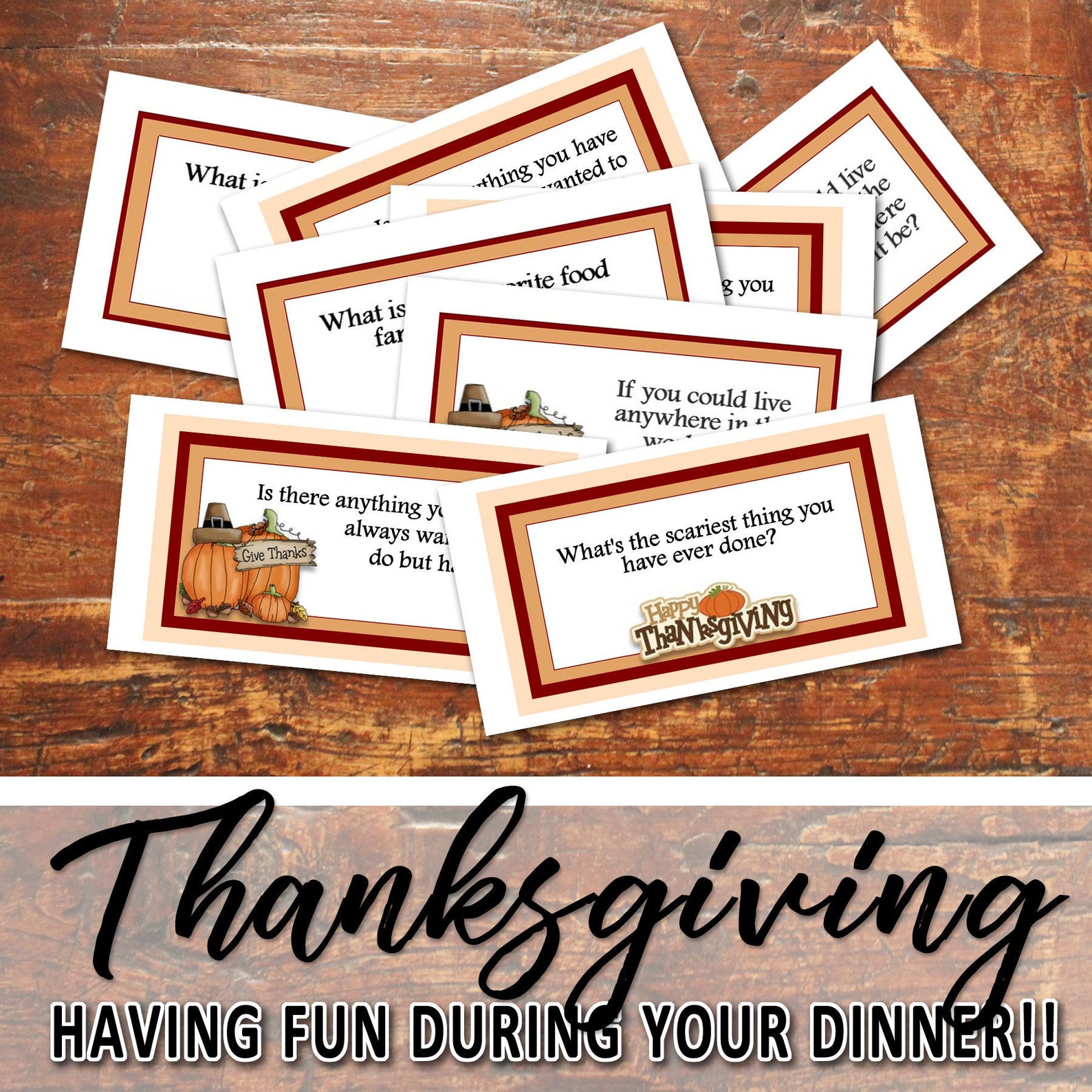 THANKSGIVING CARD GAME dinner Table Game, Ice-break Game