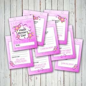 MOTHER&#39;S DAY Coupon Booklet -DIY Gift for Mom -Mother’s Day Coupons, Mother’s Day Gift, Coupons for mom, Printable Coupons, Instant Download