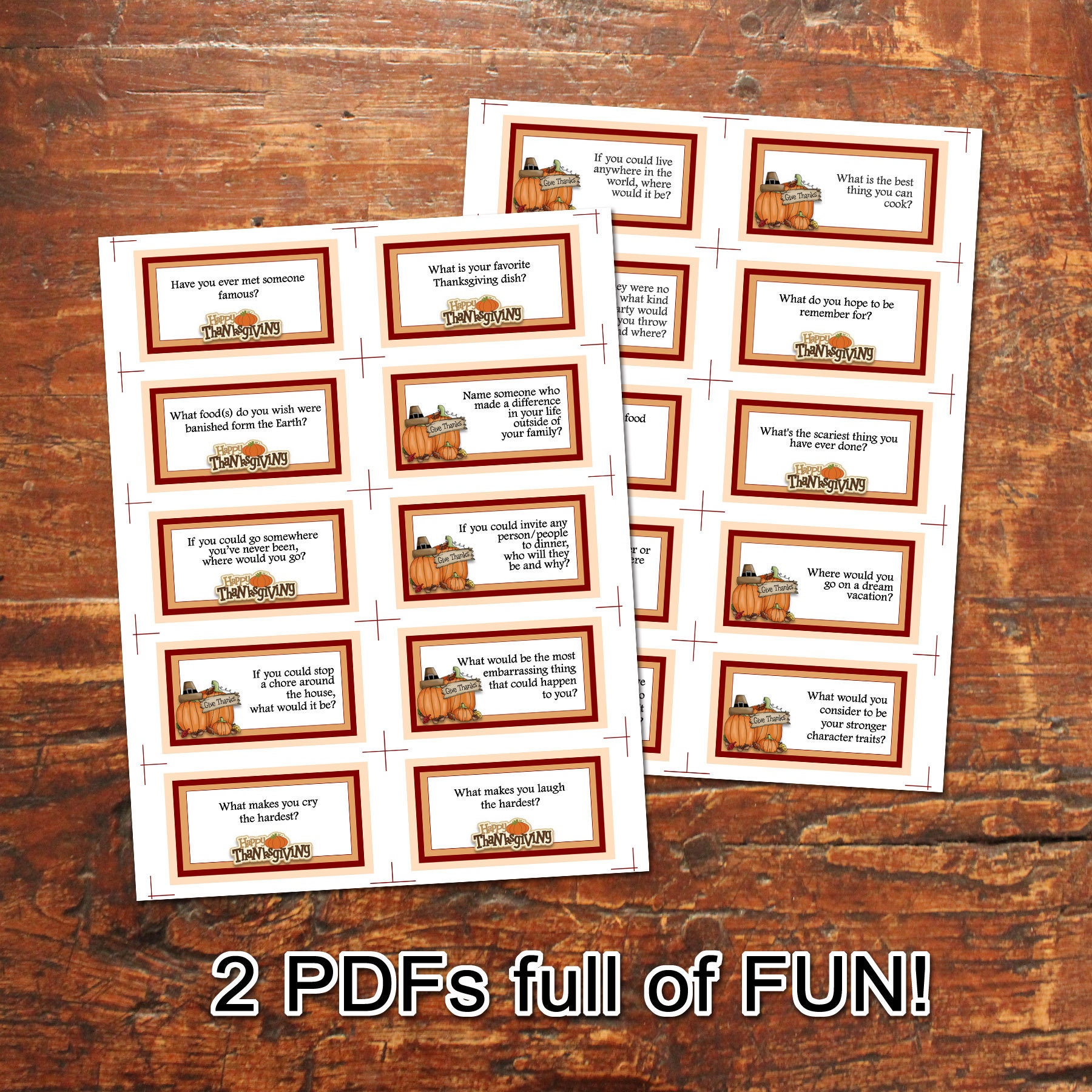 THANKSGIVING CARD GAME dinner Table Game, Ice-break Game