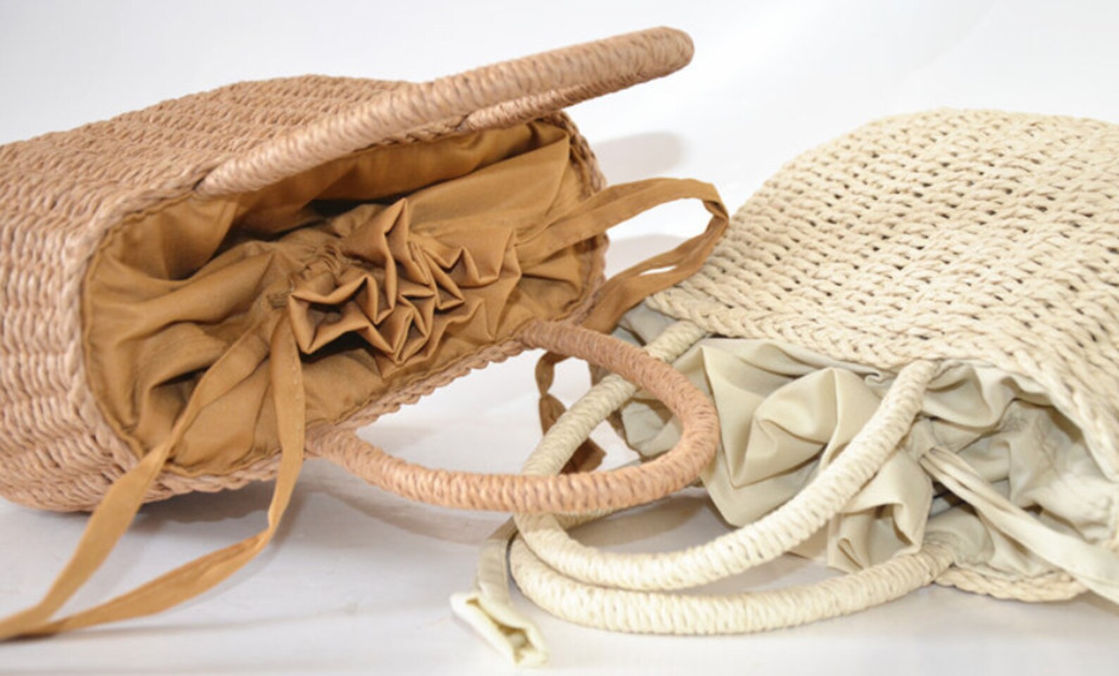 Drawstring Straw Bag Solid Color Portable Straw Bag Thick Etsy UK