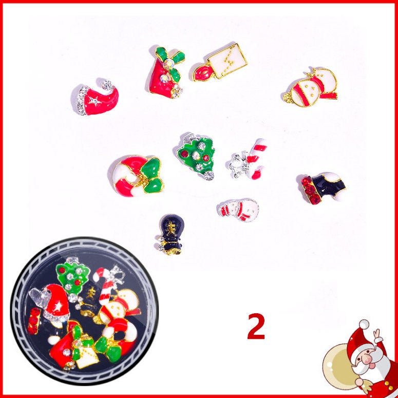 Christmas Nail Art Ornaments/Santa Claus/Snowflake Gift/Alloy | Etsy