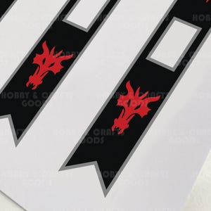 DIY custom banners for LEGO Castle Factions. Dragon Knights banners for MOC and army builders. Printable on paper or fabric/canvas.