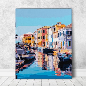 Venise peinture par numéros peinture acrylique sur toile Kit de bricolage peinture adulte décor à la maison peinture murale Art vieille ville peinture par numéros RD0080 image 1