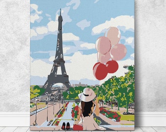 Paint By Numbers Paris Painting Oil Art Paris City Wall Art Eiffel Tower Paint By Numbers DIY Adults Paint It By Your Own Paris Art RD0087