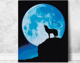 Classical Night Moon Cartoon Paint By Numbers Kits For Adults DIY Painting Tools