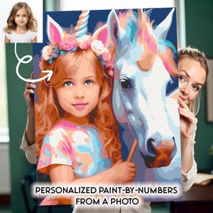 Custom Paint by Number | DIY Painting Kit for Adults | Framed Canvas on Wooden Frame | Personalized Paint by Numbers