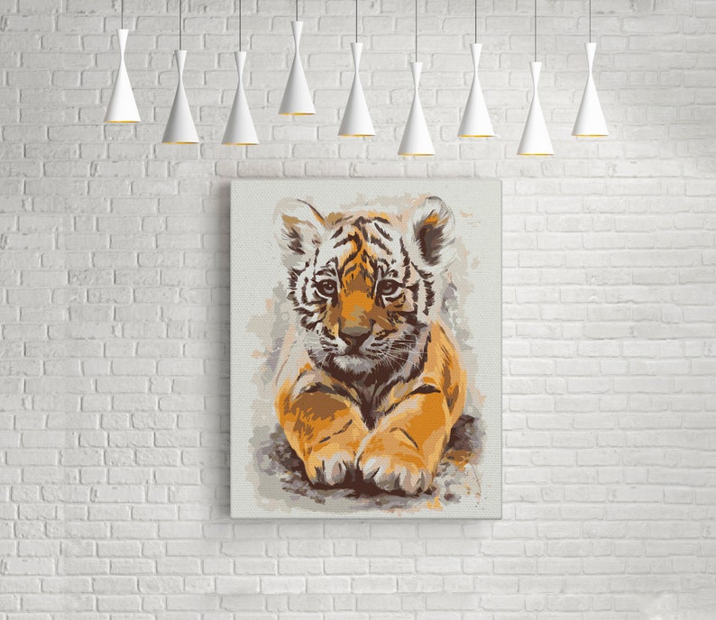 Baby Tiger Paint By Numbers For Adults DIY Kit Cute Tiger