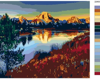 Paint By Numbers Mountain Painting For Adults DIY Kit Nature Paint By Numbers KIT Acrylic Painting On Canvas Landscape Art KTMK-22493